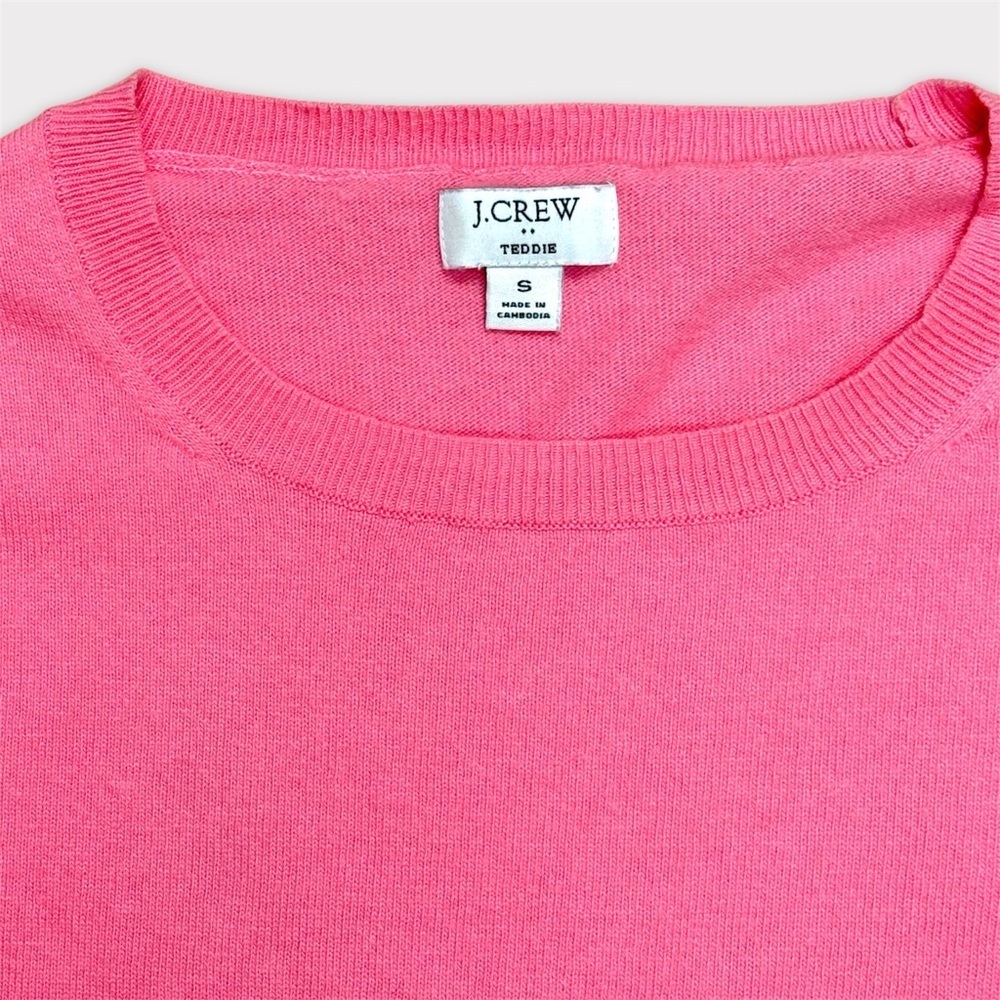 J.Crew Teddie Merino Wool Blend Crewneck Sweater Pink Size S EUC - Picture 2 of 4